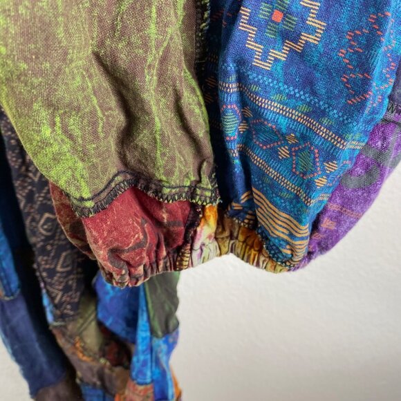 Kathmandu Imports Overalls Jumpsuit Joggers Patchwork Boho Hippie Festival OS - Picture 9 of 11